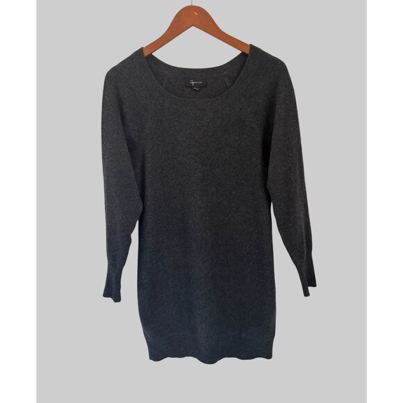 Aqua Cashmere Womens Dark Gray Sweater Dress XS 3/4 Sleeve 100% Cashmere - Picture 2 of 7
